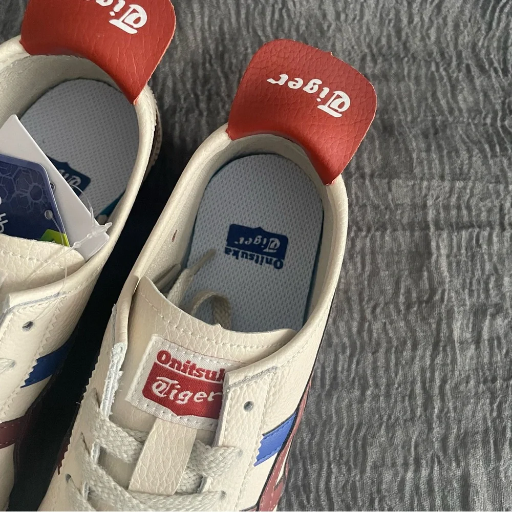 Onitsuka Tiger by Asics Cream Sneakers with Red & Blue Accents - Picture 3 of 7